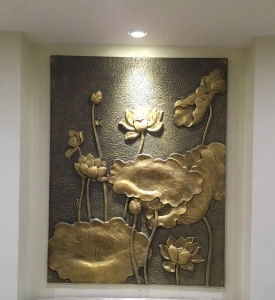 Phù Điêu Hoa Sen Trang Trí Nội Thất