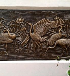 Phù Điêu Sen Hạc Ngoài Trời