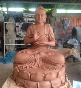 Tạo Hình Đất Sét Đức Phật Adida Ngồi Hoa Sen