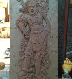 Tạo Hình Phù Điêu Hộ Pháp Bằng Đất Sét