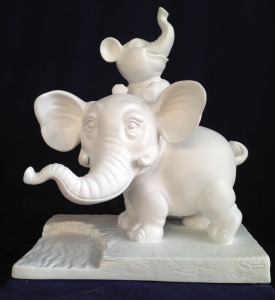 Tượng 2 Mẹ Con Voi Bằng Composite