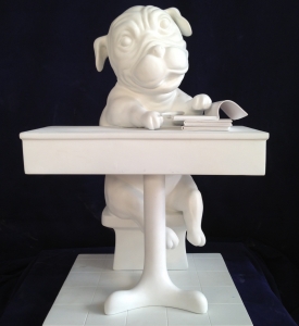 Tượng Composite Chó Học Bài